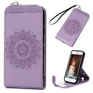 Badalink Galaxy S5 Mini Up-Down Open Folio Flip Case Kickstand Vertical PU Leather Embossed Totem Magnetic Snap... N11