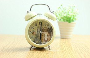 Surborder Shop Creative Twin Bell Analog Alarm Clock Battery Operated - Loud Alarm Clock Rural style Beige