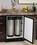 Marvel Built-In Kegerator - X-CLUSIVE Premium 1 Faucet Home Brew Keg Tapping Kit - Overlay Door