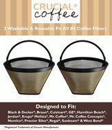 2 Coffee Filters # 4 Cone, Black &amp; Decker, Braun, Cuisinart, GE, Hamilton Beach, Krups, Mr. Coffee, By Crucial...