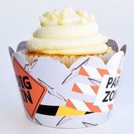Construction Theme Cupcake Wrappers, Dump Truck Design, Confetti Couture Party Supplies, 36 Wraps N2