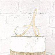 5 Inch Rustic Wedding Cake Topper Monogram Personalized in Any Letter A B C D E F G H I J K L M N O P Q R S T...