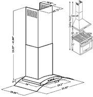 CAVALIERE 24" Wall Mounted Stainless Steel / Glass Kitchen Range Hood 900 CFM SV218D-24 N3