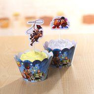 Winrase&reg; Set of 12 Chic Batman Mouth Kids Birthday Party Decoration Paper Cupcake Liner Wrap Wrappers with Toppers... N6