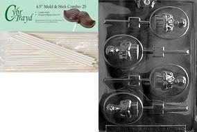 Cybrtrayd Boy Communion Lolly Chocolate Candy Mold with 25 4.5-Inch Lollipop Sticks and Exclusive Cybrtrayd Copyrighted...