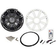 Kicker 10" 300W Marine Subwoofer+Kicker 10" Marine Sub White Grille+LED Remote N7
