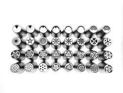 38 Piece - Complete Russian Piping Tips Set - Schast&#039;ye Original - Includes: 32 Stainless Steel Piping Tips +...