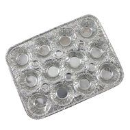 12 Mini Cavity Compartment Muffin Aluminum Foil Disposable Recyclable Pan-6 Pack (12 Cavity Compartmen) N4