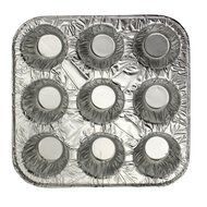 12 Mini Cavity Compartment Muffin Aluminum Foil Disposable Recyclable Pan-6 Pack (12 Cavity Compartmen) N5