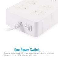 MoKo 1250W 4-Outlet Home / Office Power Strip Surge Protector With 5-Port USB Smart Charger and 4.6 Feet Power... N2