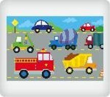 Cars and Trucks Edible Icing Image (1/4 Sheet)