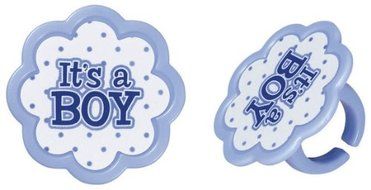 It&#039;s a Boy Blue Baby Shower Cupcake Rings (24-Pack)