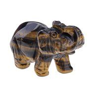 JOVIVI Natural Rose Quartz/Aventurine/Tiger Eye/Opalite Carved Gemstones Elephant Figurine 2&#039;&#039; Room Decoration... N4
