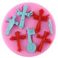 Mujiang 4-Capacity Cross Silicone Clay Fimo Sugarcraft Candy Fondant Molds N21