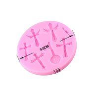 Mujiang 4-Capacity Cross Silicone Clay Fimo Sugarcraft Candy Fondant Molds N22