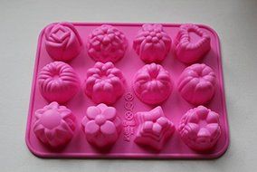 Creativemoldstore 1pcs 12-Holes Flowers and Plants (HY1-064) Food Grade Silicone Chocolate/Jelly/Pudding/Ice/Candy...