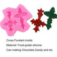 Mujiang 4-Capacity Cross Silicone Clay Fimo Sugarcraft Candy Fondant Molds N24
