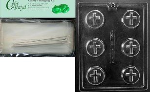Cybrtrayd R073 Cookie with Cross Chocolate Candy Mold with Exclusive Cybrtrayd Copyrighted Chocolate Molding Instructions... N2