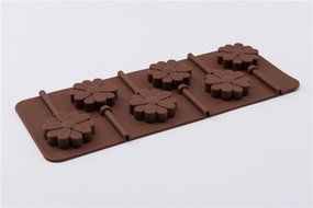 6 Cavity Sunflower Shape Lollipop Pudding Chocolate Ice Mold for Homemade DIY Products for Kids
