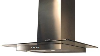 Decorative Collection Glassy 36" Wide Flat Glass Chimney Style Wall-Mount Range Hood 600 CFM Internal Blower 6...