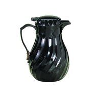Tablecraft (272) 20 oz Black Plastic Swirl Decanter w/Thumb Press