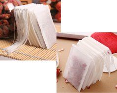 Leegoal (TM) Disposable Drawstring Seal Filter Empty Paper Tea Bags (White,M Size,Set of 100) N6