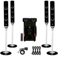 Acoustic Audio AAT1000 Tower 5.1 Home Speaker System with Bluetooth and 4 Extension Cables N2