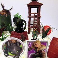 How To Train Your Dragon 20 Piece Birthday Cake Topper Set Featuring Toothless Night Fury, Monstrous Nightmare... N2