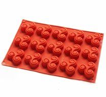 X-Haibei 15-cavity Mini Triskell Shape Soap Chocolate Jelly Muffin Cookie Silicone Mold Pan