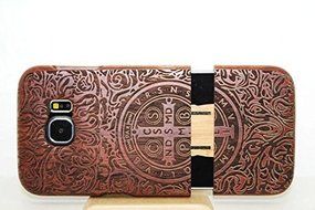 Samsung Galaxy S7 Wooden Case,T-Young(TM) Natural Wood Bamboo Carved [Stylish Pattern] Case Hard Back Shockproof... N3