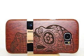 Samsung Galaxy S7 Wooden Case,T-Young(TM) Natural Wood Bamboo Carved [Stylish Pattern] Case Hard Back Shockproof... N4