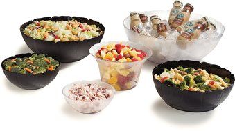 Carlisle 690903 Petal Mist Polycarbonate Bowl, 2.4 qt. Capacity, 9 x 3.5", Black (Case of 12) N7