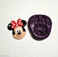 Silicone Mold 2D Minnie Mouse (36mm) Fondant Candy Chocolate Cookie Soap Clay N3