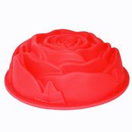 X-Haibei Round Rose Cake Pan Baking Silicone Mold Decorating Dessert 9.5&quot;