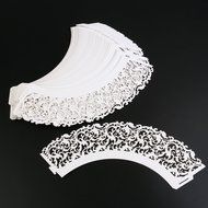 50x Filigree Vine Cupcake Wrapper Case Wedding Birthday Baby Shower Silver