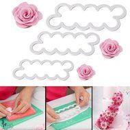 Bluecookies 3PCS 3D Rose Flower Cutter Mold Fondant Cake Decorating Maker Mould N2