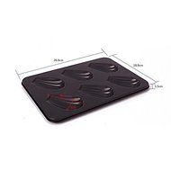 Ezeso 6-Cup Carbon Steel Mini Shell shaped Cake Madeleine Pan Mold N3