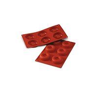 Silikomart 6 Cavity Donut Cake Mold, Red