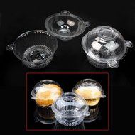 Disposable 50 Clear Plastic Single Cup Cake Muffin Case Pods Boxes Holder New N3