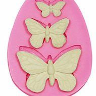 Sher 3 Hole Butterfly Silicone Mould Cake Decorating Silicone Mold For Fondant Candy Crafts Jewelry PMC Resin... N2