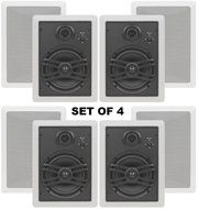 Yamaha Custom Easy-to-install In-Wall Flush Mount 3-Way 150 watts Natural Sound Speaker (Set of 4) with a 1" Swivel...