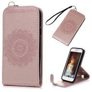 Badalink Galaxy S5 Mini Up-Down Open Folio Flip Case Kickstand Vertical PU Leather Embossed Totem Magnetic Snap... N12
