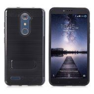 ZTE ZMAX Pro Case, ZTE Carry Z981 Case, MCUK [Brushed Metal Texture] Dual Layer Hybrid Defender Shockproof Rubber... N30