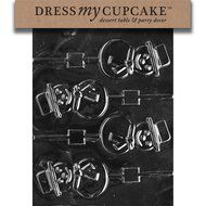 Dress My Cupcake DMCC117 Chocolate Candy Mold, Smiling Snowman Lollipop, Christmas