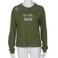 Women&#039;s Blouse,Laimeng Cotton Letters Printed Round Neck Hedging Blouse (XS, White) N20
