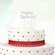 Happy Birthday Rhinestone Crystal Cake Topper Silver, Gold Numbers, Letters, Bling Love, Wedding, Birthday, Anniversary... N2