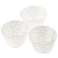 Tinksky Vine Filigree Lace Cupcake Wrapper Wraps Liner Wedding Party Cake Decoartion, Pack of 50 (White)