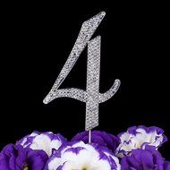LOVENJOY with Gift Box Number 1 Crystal Rhinestone Baby Shower Wedding Birthday Anniversary Engagement Metal Cake... N5