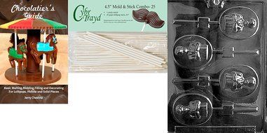 Cybrtrayd Boy Communion Lolly Chocolate Candy Mold with 25 4.5-Inch Lollipop Sticks and Exclusive Cybrtrayd Copyrighted... N4