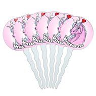 Set of 6 Cupcake Picks Toppers Decoration I Love Heart - Sloths N3